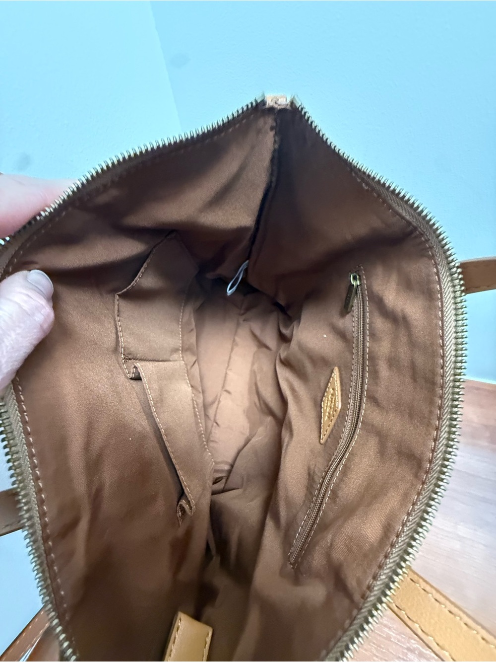 Fossil Skylar Satchel Hand Bag Brown Brandy Leather Crossbody Purse Women’s EUC - Picture 6 of 8
